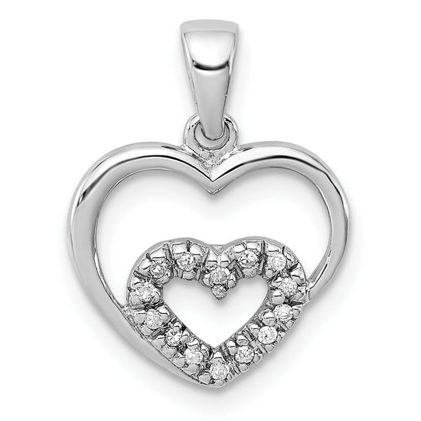 Diamond2Deal 925 Sterling Silver Heart Pendant 